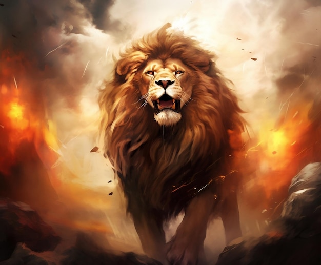 Majestätische Macht Der Löwe von Juda Generative KI
