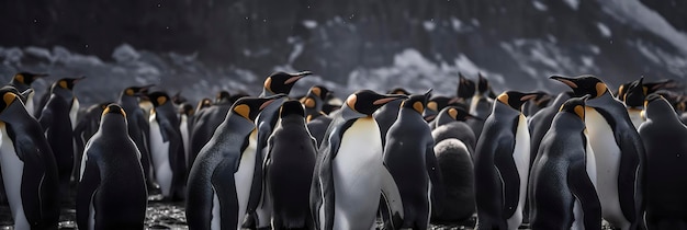 Majestätische Pinguine Schöne Fotografie einer Gruppe Pinguine in ihrem natürlichen Lebensraum Generative