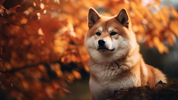 Majestätischer Akita-Hund, der stolz steht