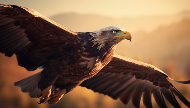 Majestätischer Greifvogel schwebt in Ruhe, erzeugt durch KI