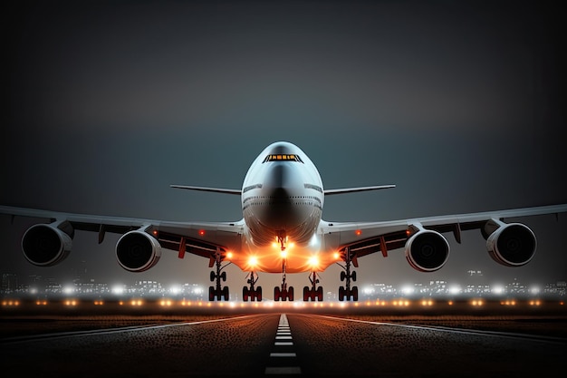Majestätischer Start der Boeing 7478 von der generativen KI des internationalen Flughafens