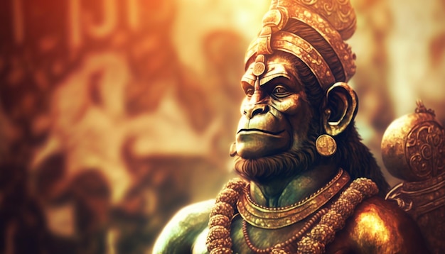 Majestätisches Porträt von Hanuman zu Ehren des Mutes und der Hingabe des indischen Affengottes