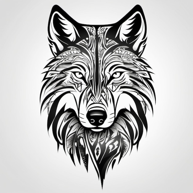 Majestätisches Stammes-Wolf-Tattoo