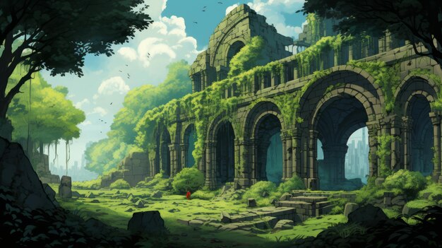 Majestic Anime Castle Uma obra-prima inspirada na fé em ruínas grandiosas