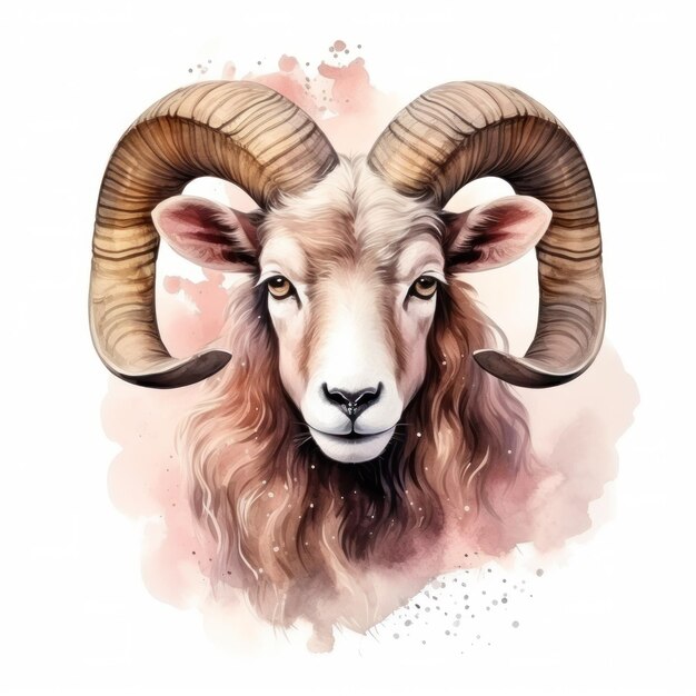 Majestic Aries Aquarell-Illustration