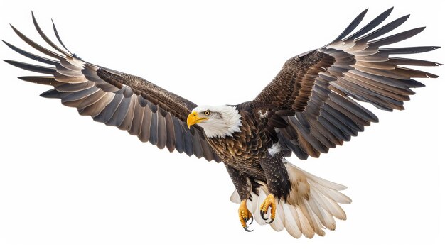 Majestic Bald Eagle Isoliert auf einem isolierten weißen Hintergrund