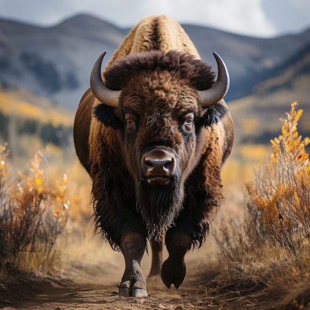 Majestic Bison em Grassland