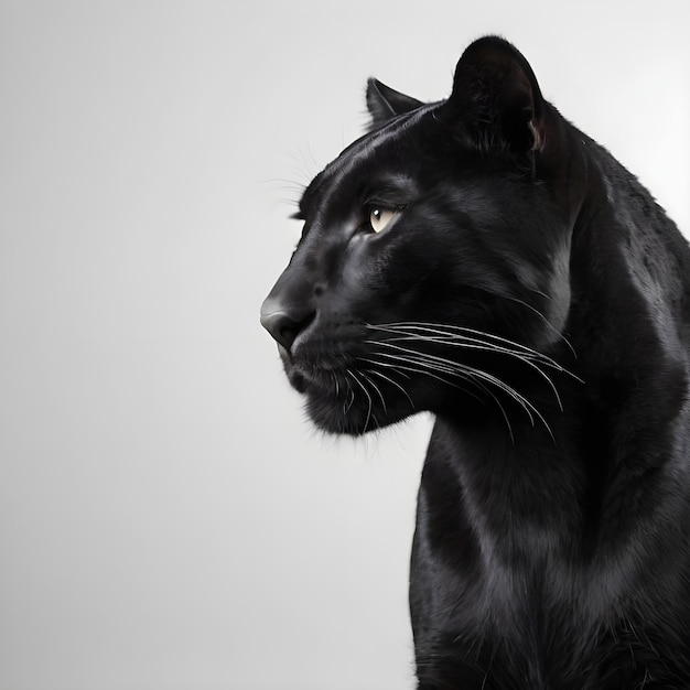 Majestic Black Panther sitzt anmutig in einem Studio