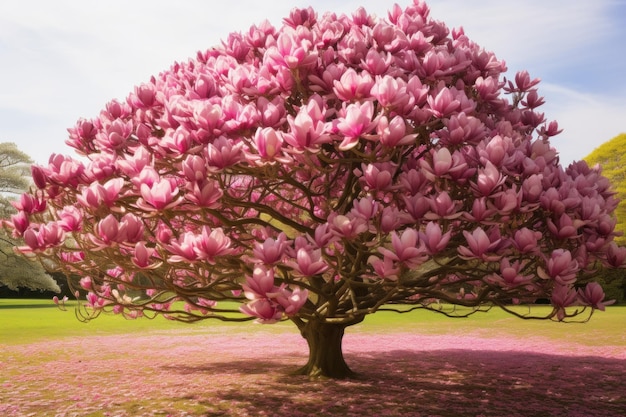 Majestic Bloomy magnolia árvore Parque de plantas de temporada Gerar Ai