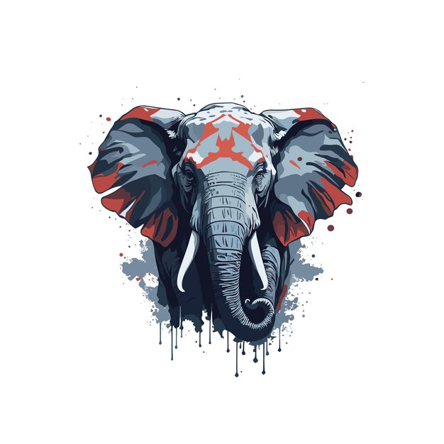 Majestic Elephant Vector Art Design Criativo de T-Shirt de Vida Selvagem