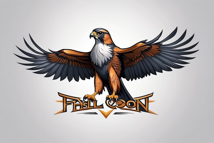 Foto majestic falcon logo template visão e velocidade