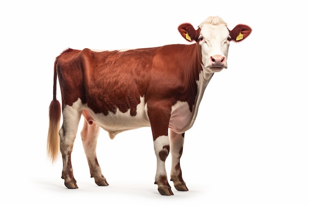 Foto majestic hereford cow con el característico cuerpo rojo