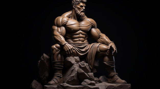 Majestic Muscular Stoic Statue Estátua de um musculoso estóico