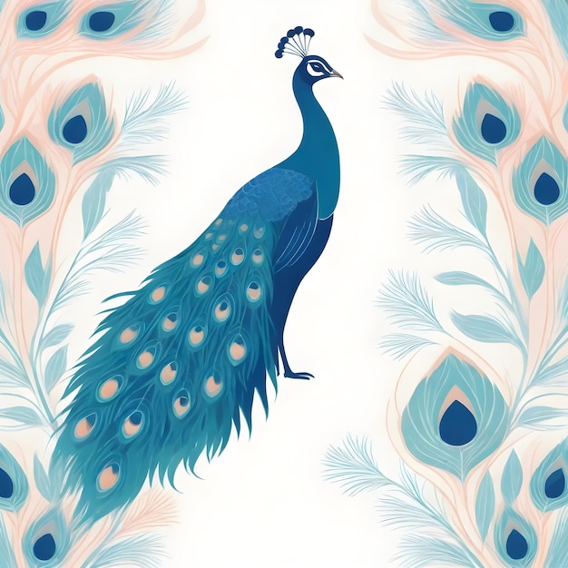 Foto majestic peacock bird clipart illustration (illustration für den majestätischen pfauenvogel)