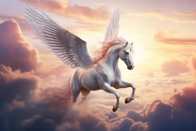 Majestic Pegasus fliegt am Himmel