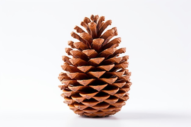 Majestic Pine Cone Natures Artístico revelado en una superficie blanca o clara PNG Fondo transparente