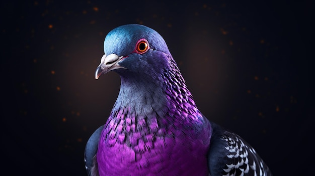 Majestic Plumage 4K HighDetailed Capture einer wunderschönen lila Taube