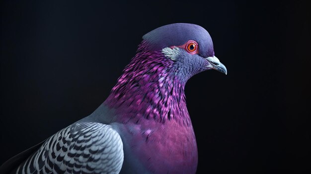 Majestic Plumage 4K HighDetailed Capture einer wunderschönen lila Taube