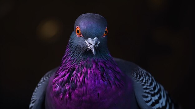 Majestic Plumage 4K HighDetailed Capture of a Gorgeous Purple Pigeon