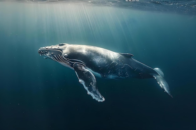 Foto majestic right whale in misty waters concept wildlife photography vida marinha espécies ameaçadas de extinção conservação da natureza ecossistemas oceânicos