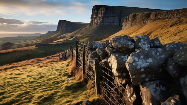 Majestic Rock Ridge Wall en Blantyre, Escocia Una foto al estilo de la National Geographic