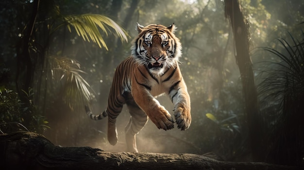 Majestic Tiger en Leap Generative AI