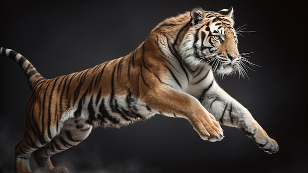 Majestic Tiger en Leap Generative AI