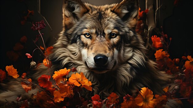 Majestic Wolf Illustration faszinierende Kunst, die den Geist der Wildnis darstellt