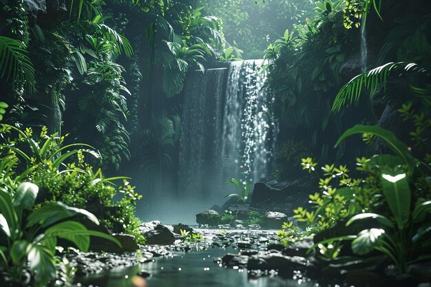 Majestica cachoeira escondida na selva
