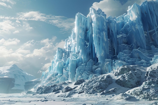 Majesticas formaciones de hielo esculpidas por los vientos polares oc