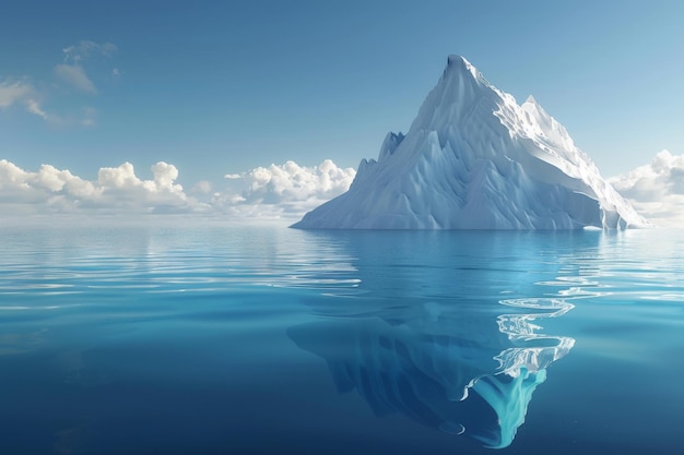 Majestico iceberg en el mar del Norte con vista bajo el agua