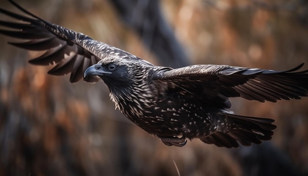 Majestico pájaro de presa posado en una rama generada por la IA