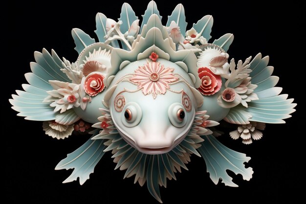 Majesticos axolotles adornados con intrincados patrones y colores