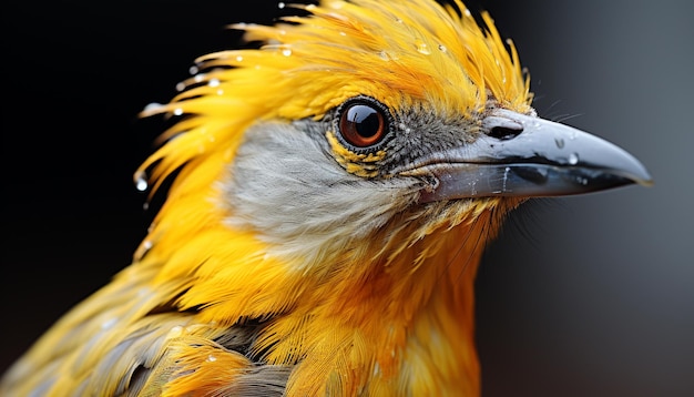 Majestosa águia careca empoleirada, olhando para a câmera, penas amarelas vibrantes geradas pela IA