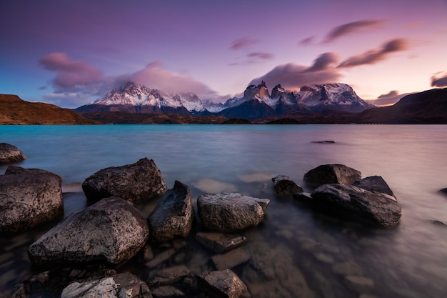 Majestosa paisagem montanhosa parque nacional torres del paine chile