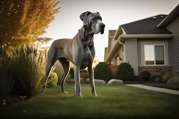 Majestoso Dogue Alemão de pé com orgulho