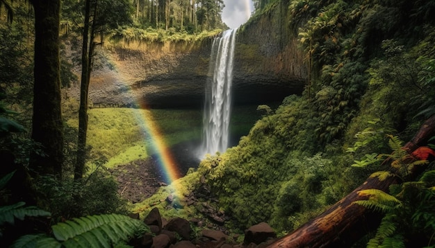 Majestuosa belleza de la selva tropical en la tranquilidad de la naturaleza generada por IA