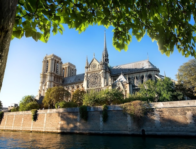 Majestuosa catedral de Notre Dame de París en Francia