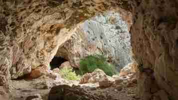 Foto la majestuosa entrada de la cueva