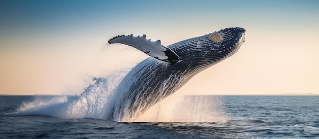 La majestuosa exhibición de la ballena jorobada levanta su poderosa cola