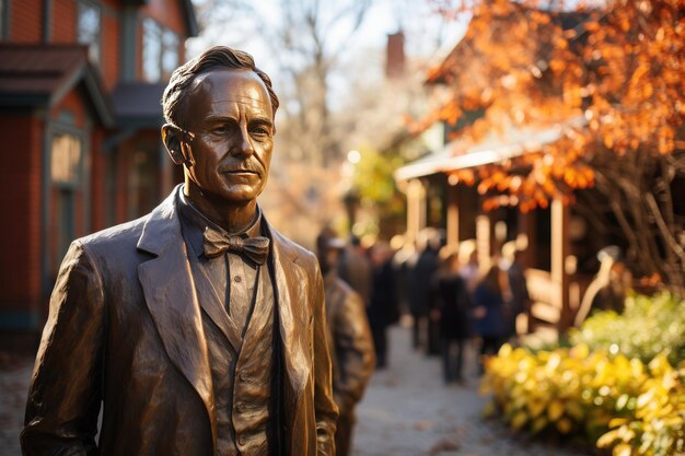 Majestuosa fachada del Memorial Thomas Wolfe en Ashville IA generativa