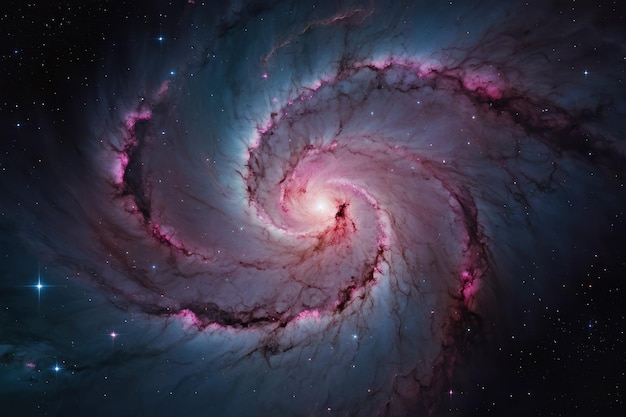 La majestuosa galaxia espiral en el espacio