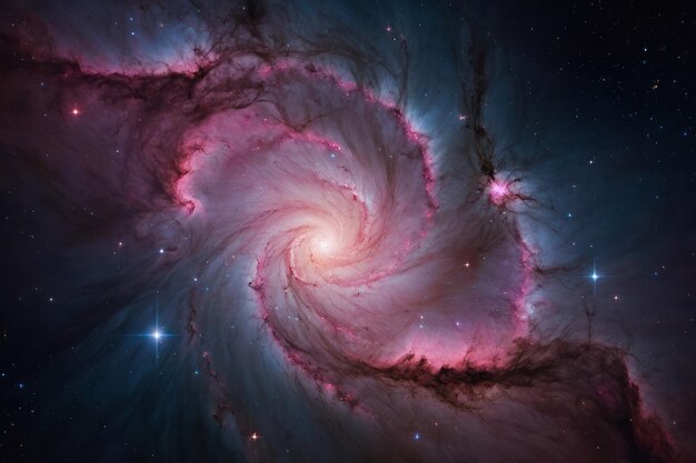 Foto la majestuosa galaxia espiral en el espacio