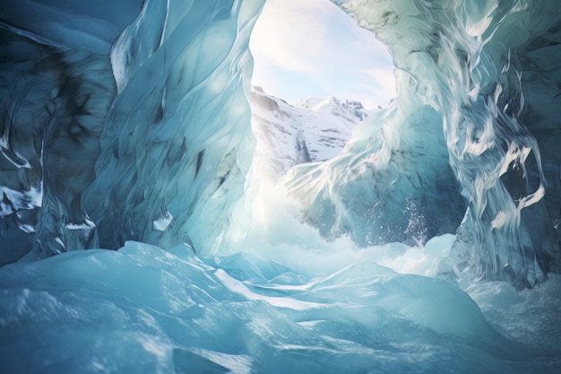 Majestuosas aguas glaciares fotografía de agua helada