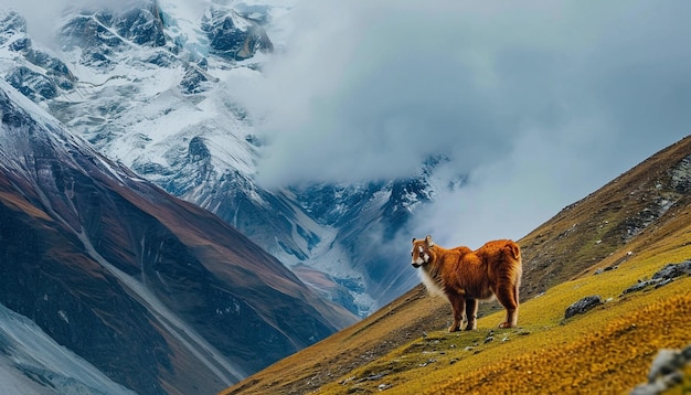 las majestuosas montañas del Himalaya con vida silvestre rara como el leopardo de las nieves