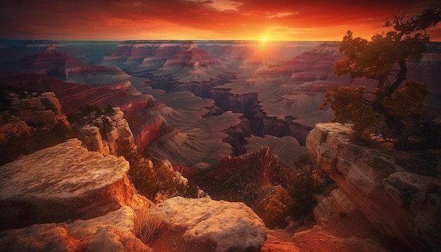 Majestuoso acantilado de arenisca erosionado por la belleza natural generada por IA