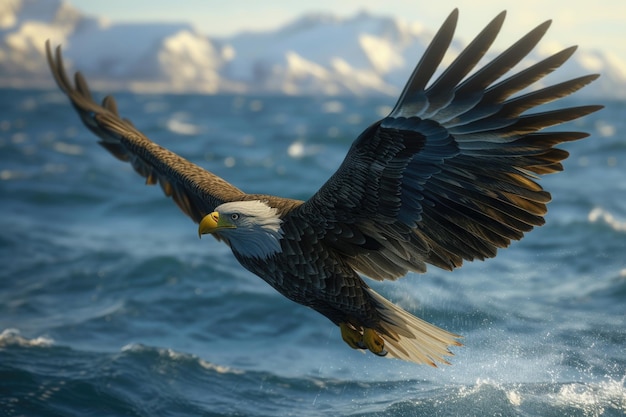 El majestuoso águila un cautivador escaparate de la naturaleza de la destreza del pájaro posado majestuosamente y encarnando