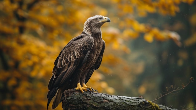 El majestuoso águila en una rama