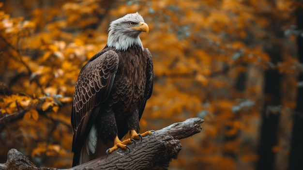 El majestuoso águila en una rama