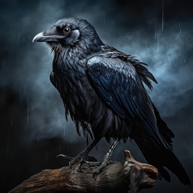 Foto el majestuoso cuervo negro